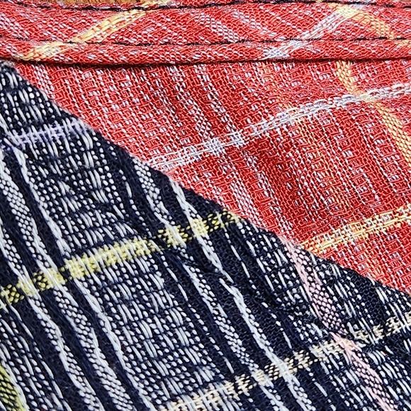 Mordenmiss Artisan Linen Patchwork Dress | Oversized Wabi-Sabi 26” P2P - Picture 8 of 12